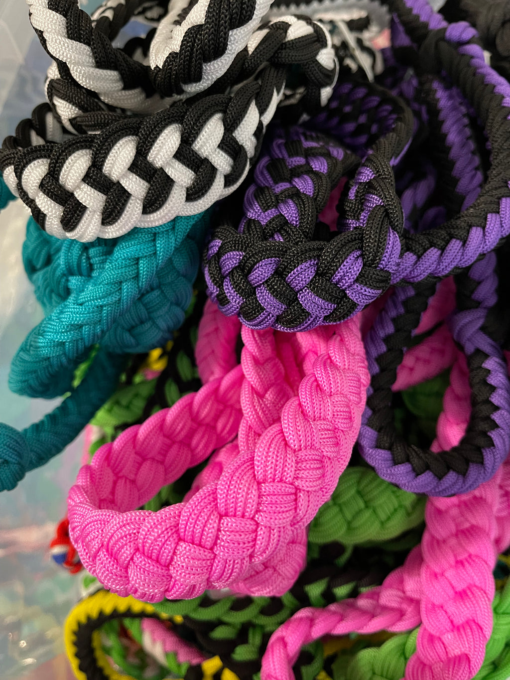 Braided Nylon Barrel Reins with Knots