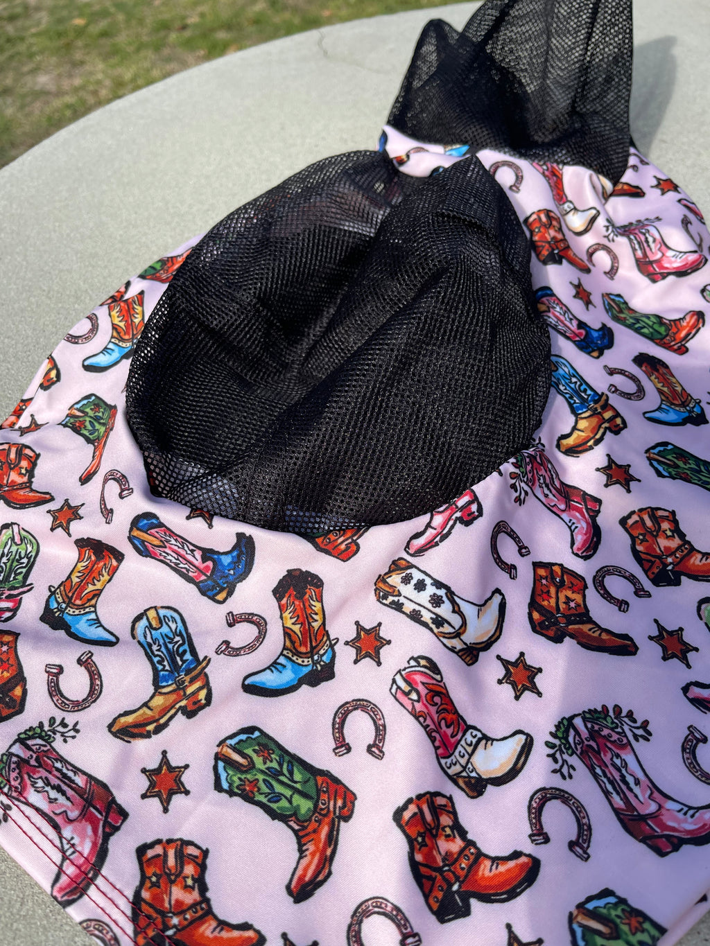 Cowboy Boot Bash Lycra Fly Mask