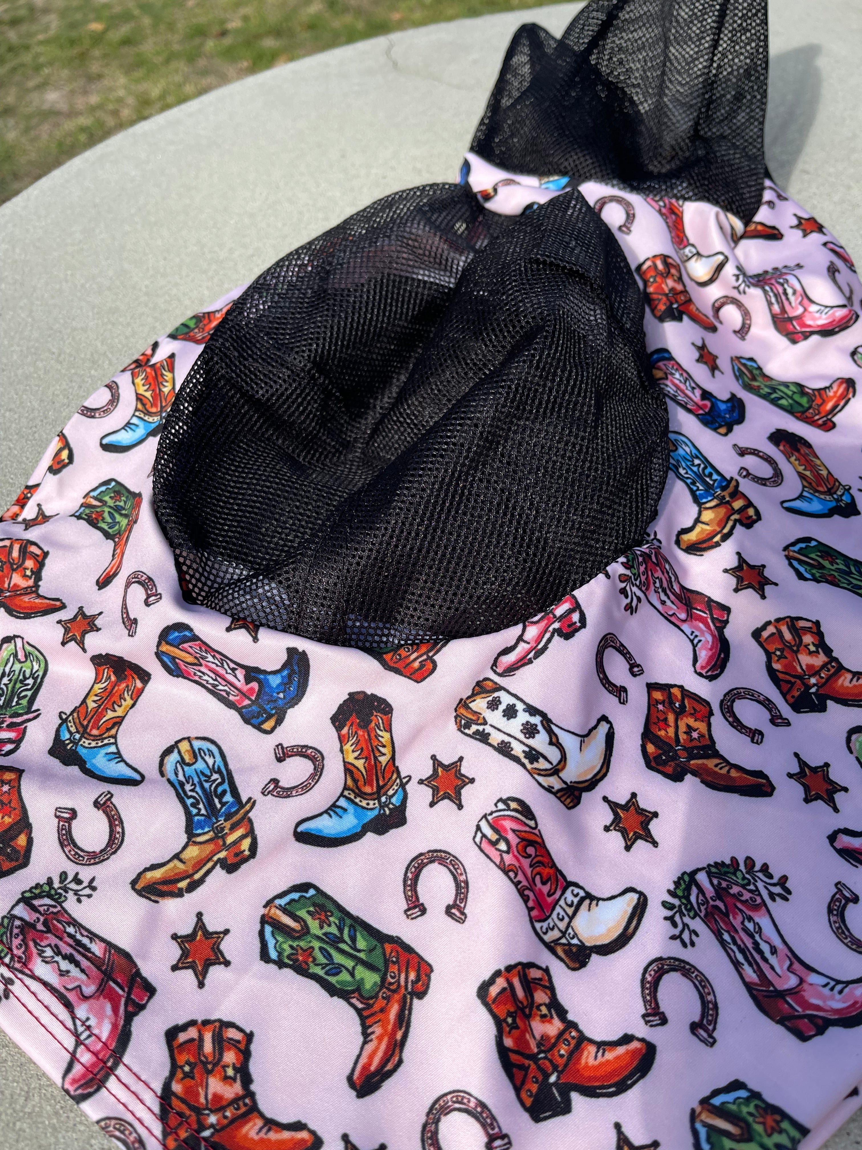 Cowboy Boot Bash Lycra Fly Mask