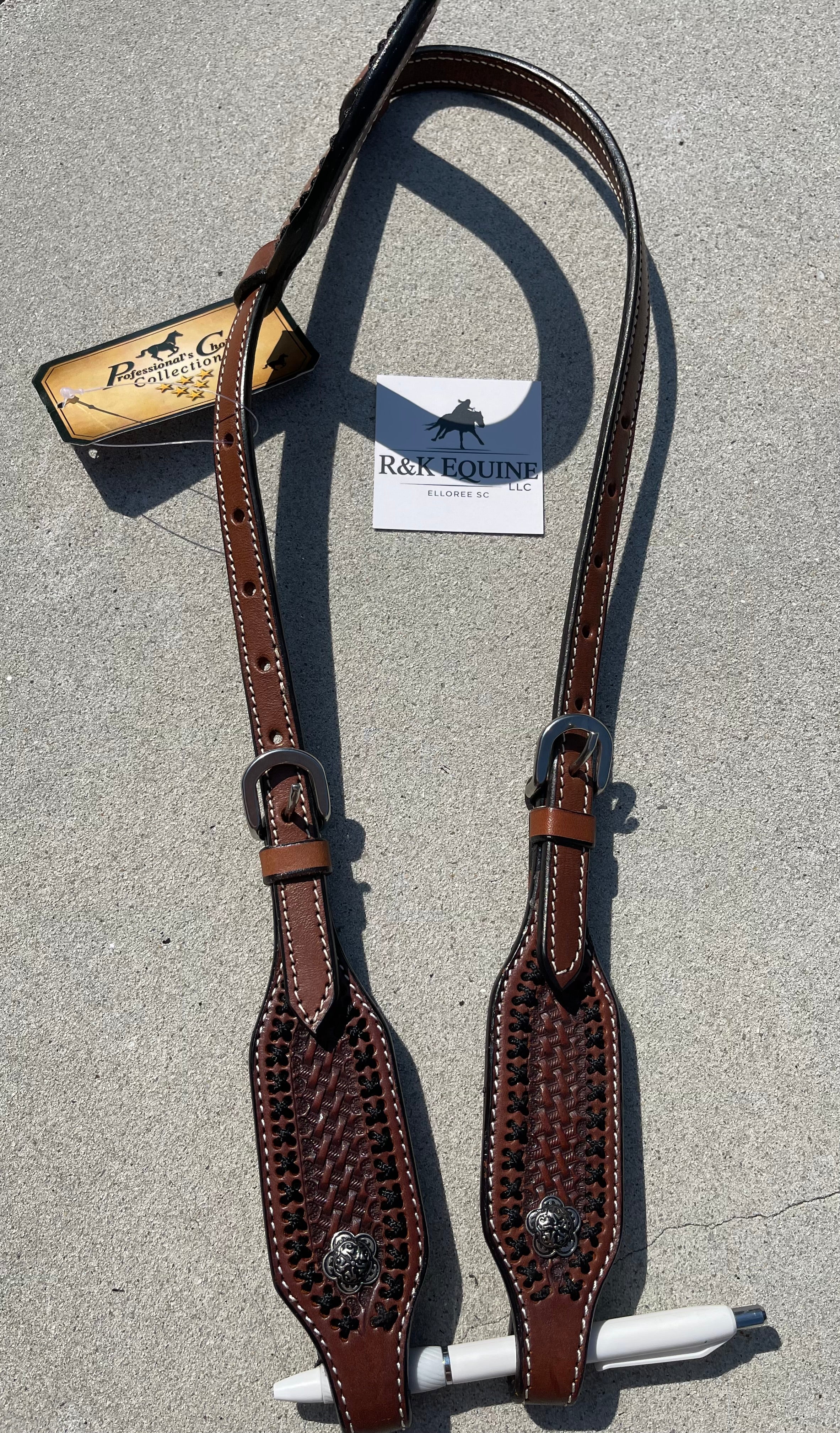 Professionals Choice Cross stich Single Ear Headstall