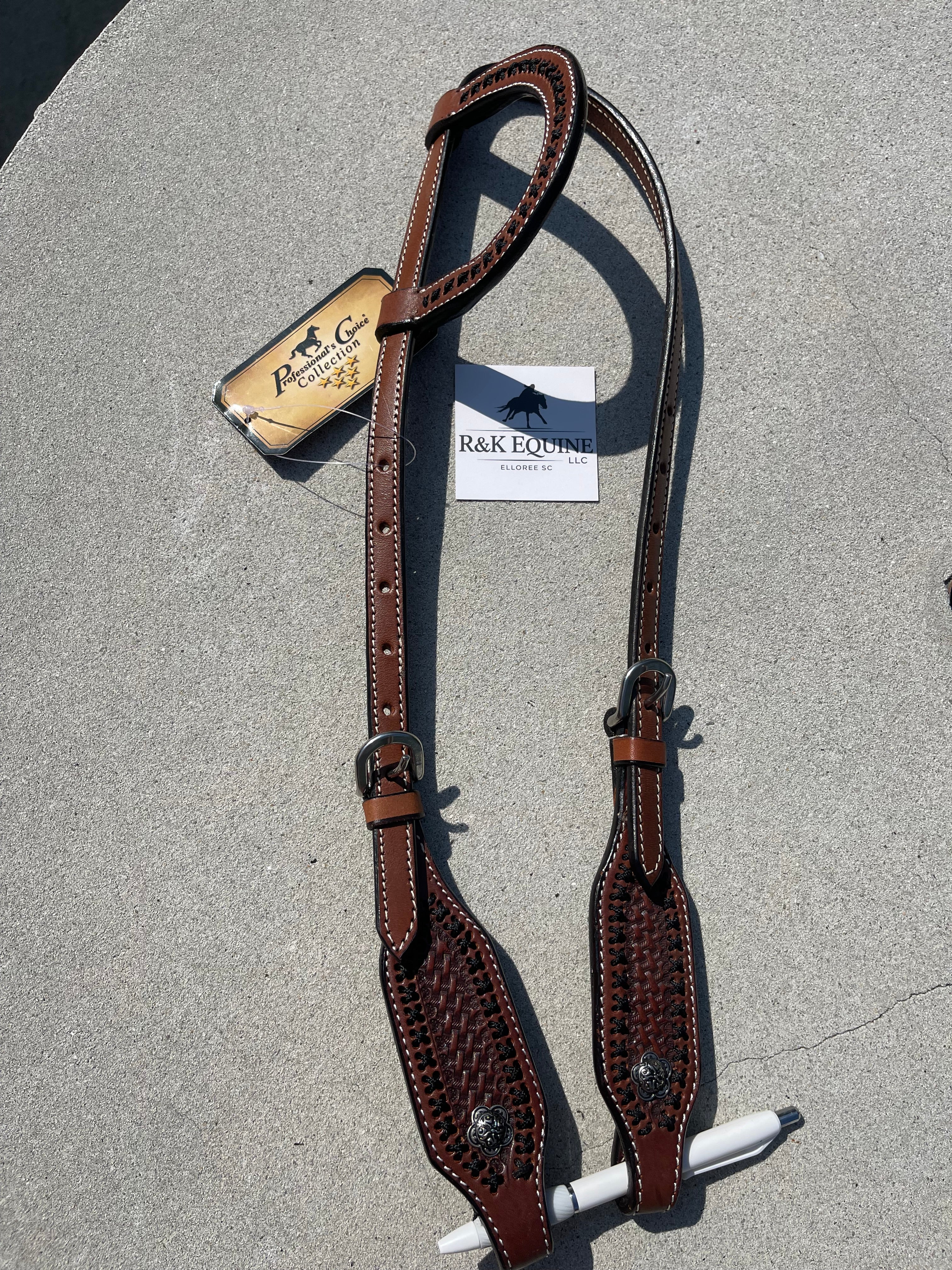 Professionals Choice Cross stich Single Ear Headstall