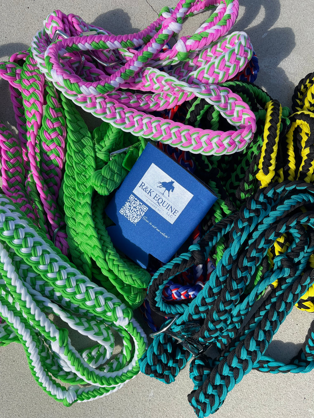 Braided Nylon Barrel Reins with Knots