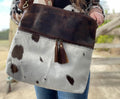 Leather Crossbody Bag With Cowhide