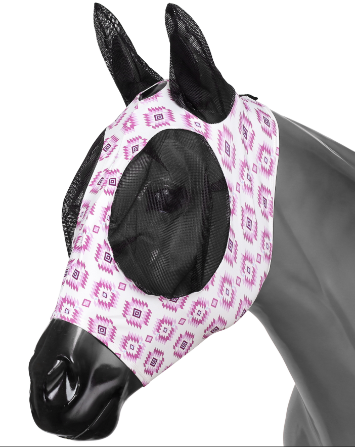 Lilac Aztec Lycra Fly Mask