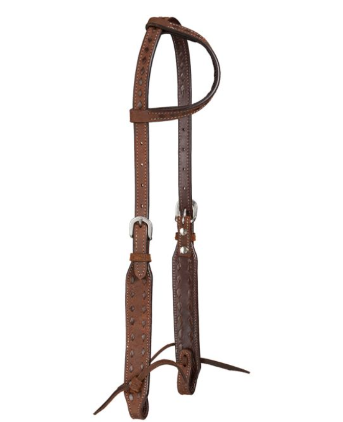 Tough1 Brown Buckstitch Single Ear Headstall
