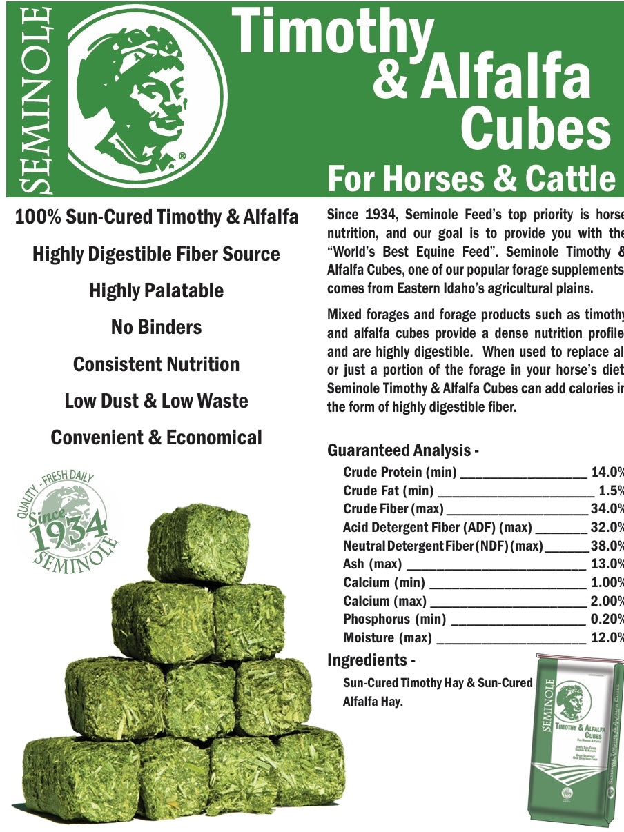 Seminole Timothy/Alfalfa Cubes