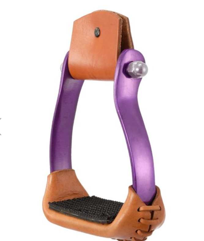 Polished Aluminum Barrel Stirrups in Colors